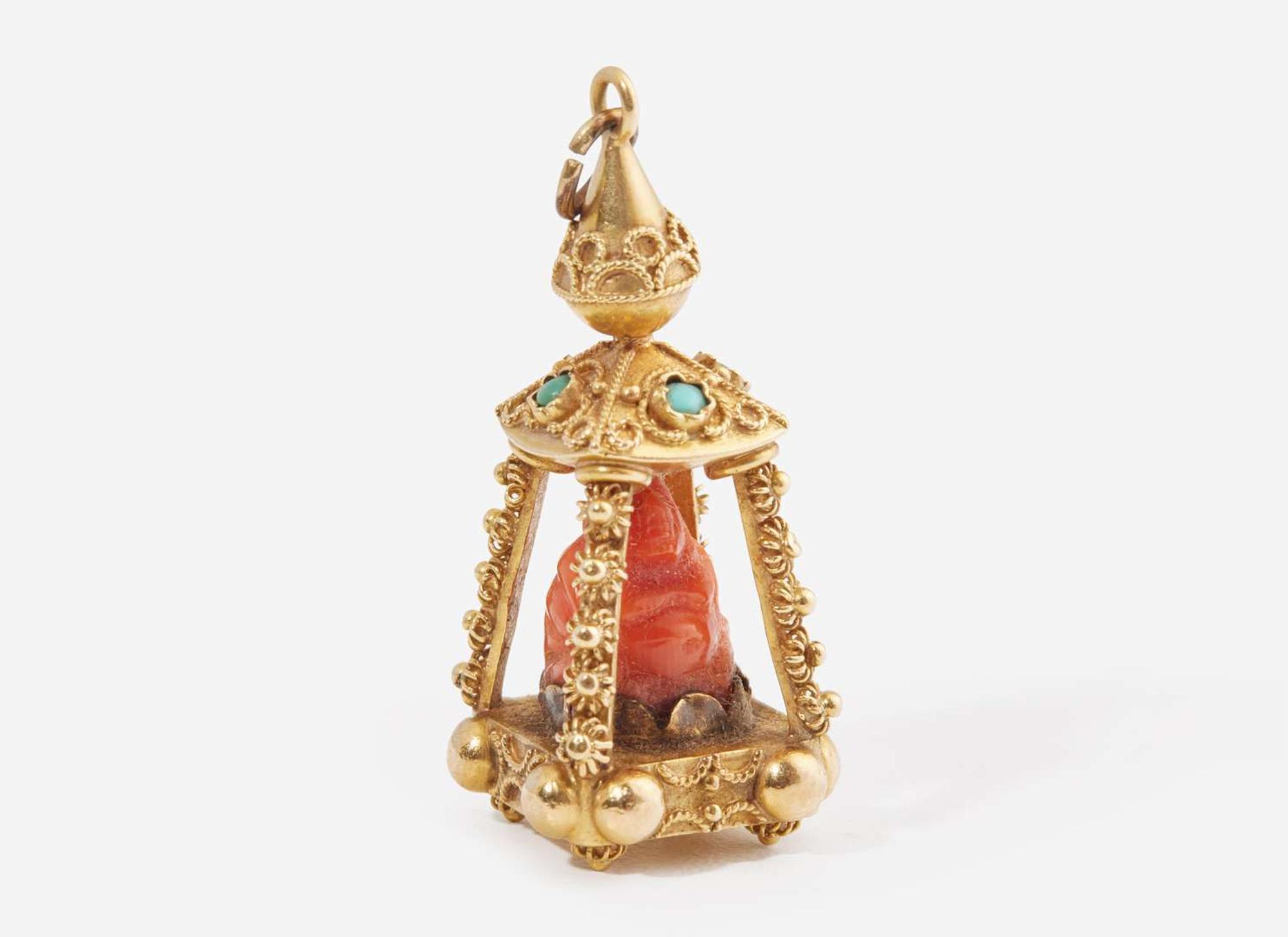 A Collection of Yellow Gold and Coral Jewelry