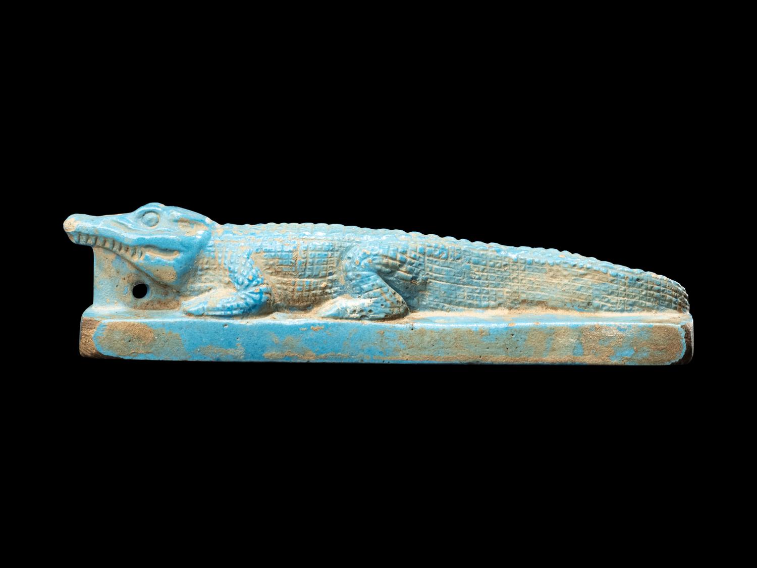 An Egyptian Faience Crocodile
