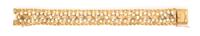 A 14 Karat Yellow Gold and Cultured Pearl Bracelet, 29.80 dwts.
