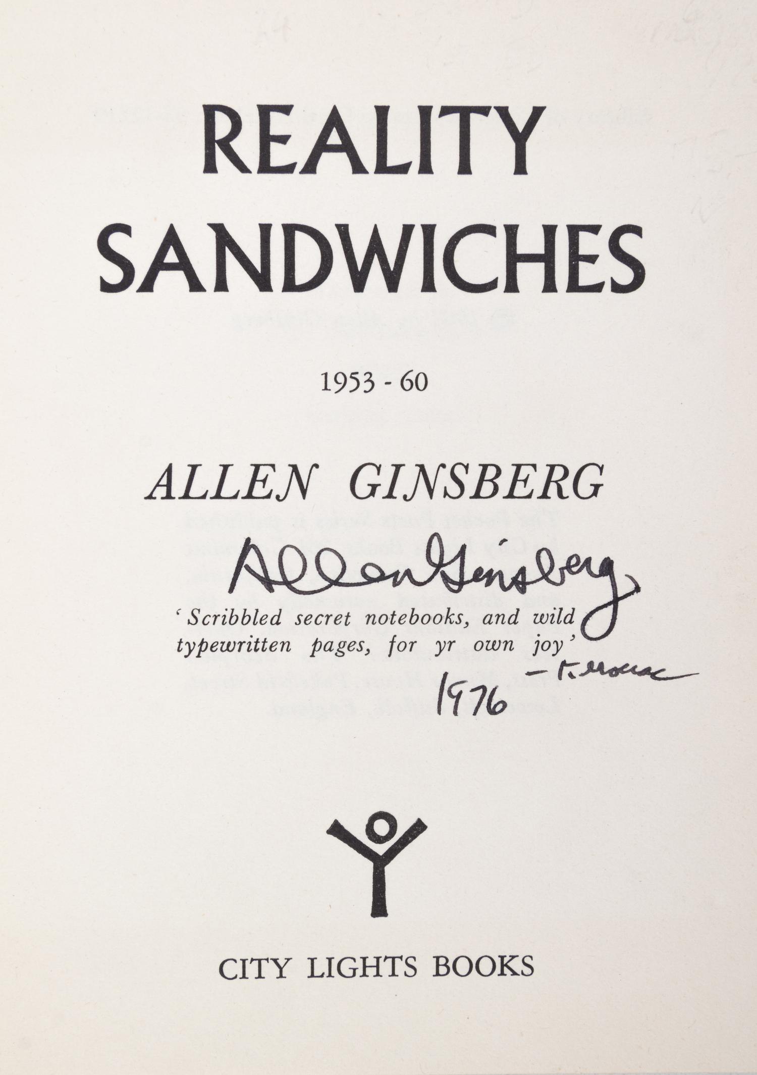 GINSBERG, ALLEN. Three books by Ginsberg, all signed, two annotated.