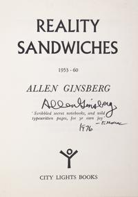 GINSBERG, ALLEN. Three books by Ginsberg, all signed, two annotated.