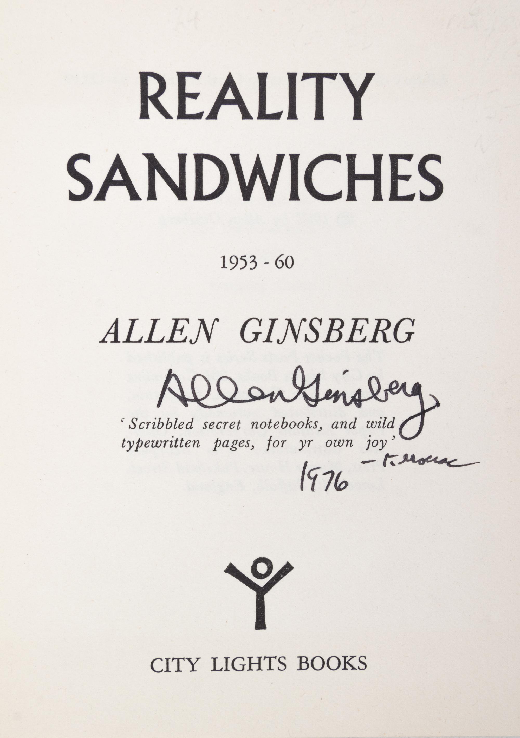 GINSBERG, ALLEN. Three books by Ginsberg, all signed, two annotated.