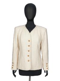 CHANEL, CREAM TWEED JACKET