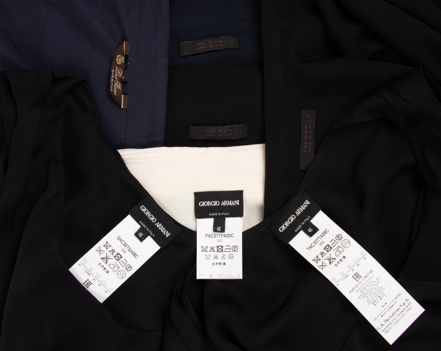 Seven Designer Tops: One Loro Piana, Three Giorgio Armani, and Three The Row