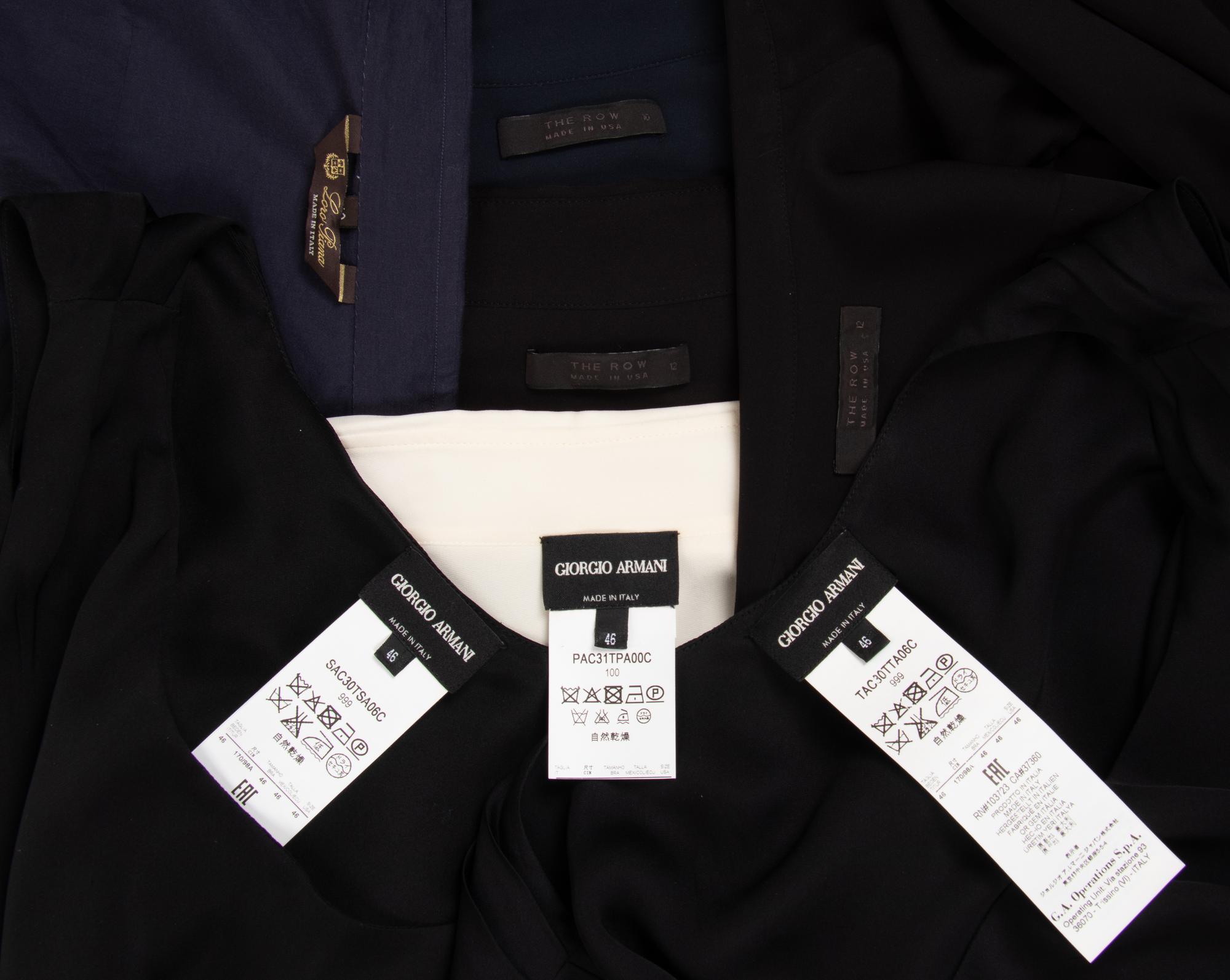 Seven Designer Tops: One Loro Piana, Three Giorgio Armani, and Three The Row