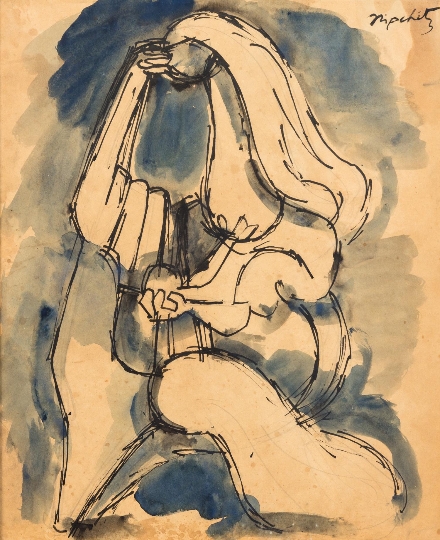 Jacques Lipchitz, (Lithuanian, 1891-1973), Sketch for Sculpture Mother and Child