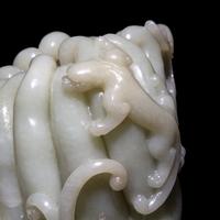 A Chinese Celadon Jade Buddha's Hand Citrus Brushpot, Bitong, 20th Century — 近代 青玉佛手式筆筒