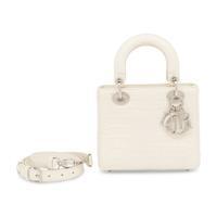Christian Dior, Small Lady Dior in Off-White Alligator
