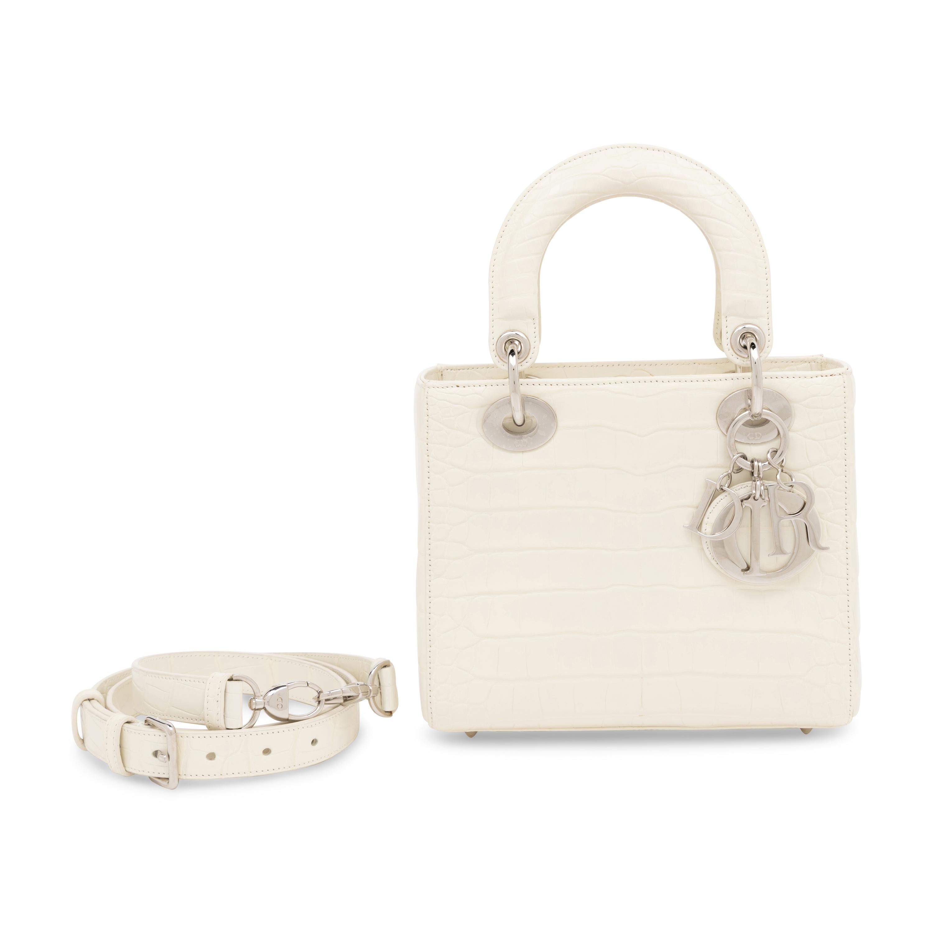 Christian Dior, Small Lady Dior in Off-White Alligator