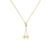 Frattini, Yellow Gold Ski Pole Pendant Necklace