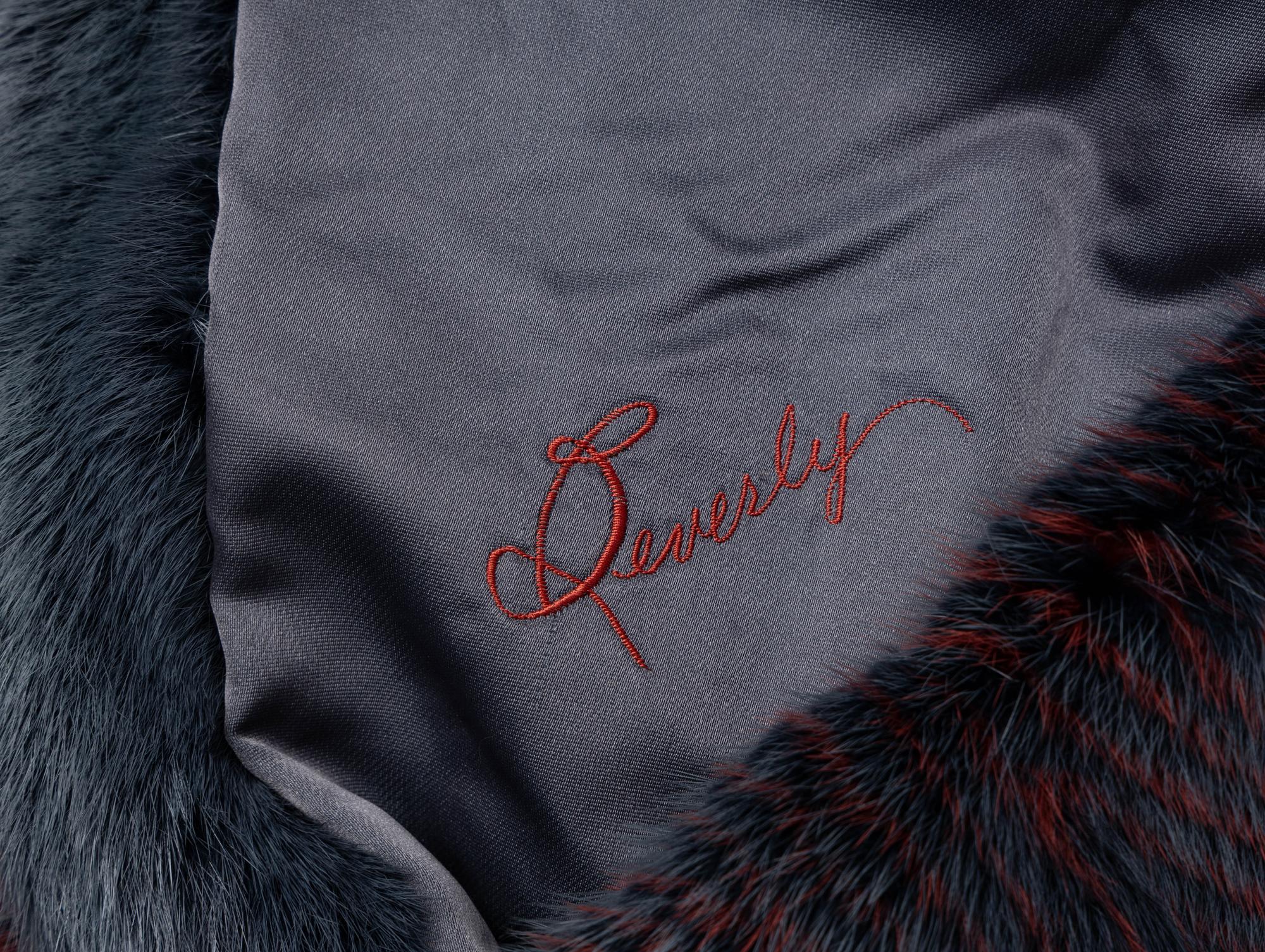 Givenchy, Red & Blue Chevron-Dyed Mink Fur Coat