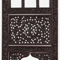 An Anglo-Indian Carved Hardwood Side Table and Side Chair