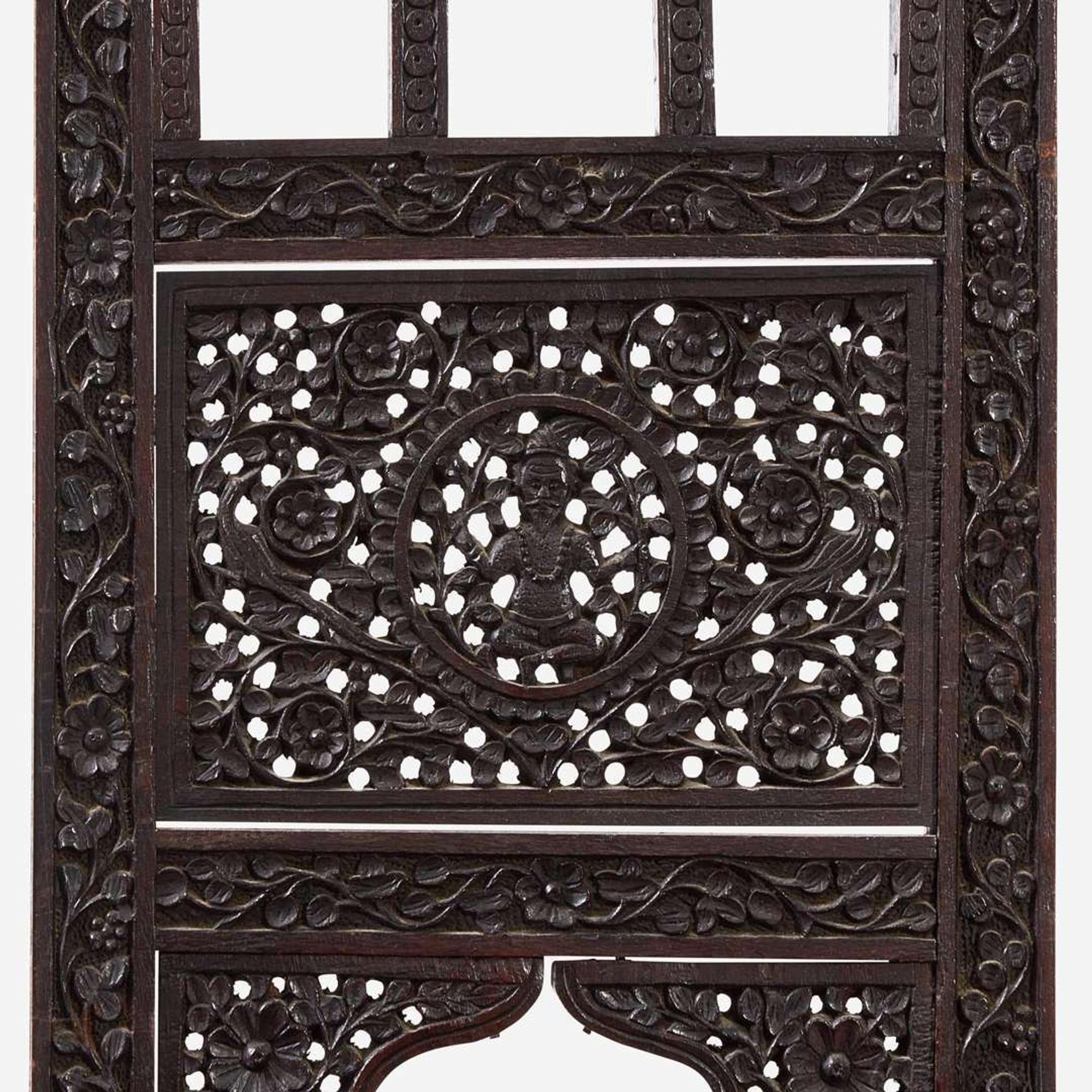 An Anglo-Indian Carved Hardwood Side Table and Side Chair