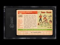 A 1955 Topps Sandy Koufax Rookie Baseball Card No. 123 (SGC 1)