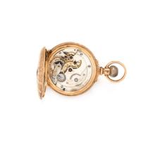 CALHOUN, 14K PINK GOLD HUNTER CASE POCKET WATCH
