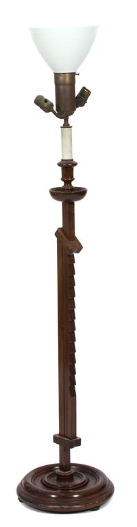 An English Adjustable Mahogany Floor Lamp — 20TH CENTURY