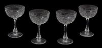 A Group of Nine Cut Crystal Wine Goblets Height 5 1/2 inches. — WEBB CORBETT, 20TH CENTURY