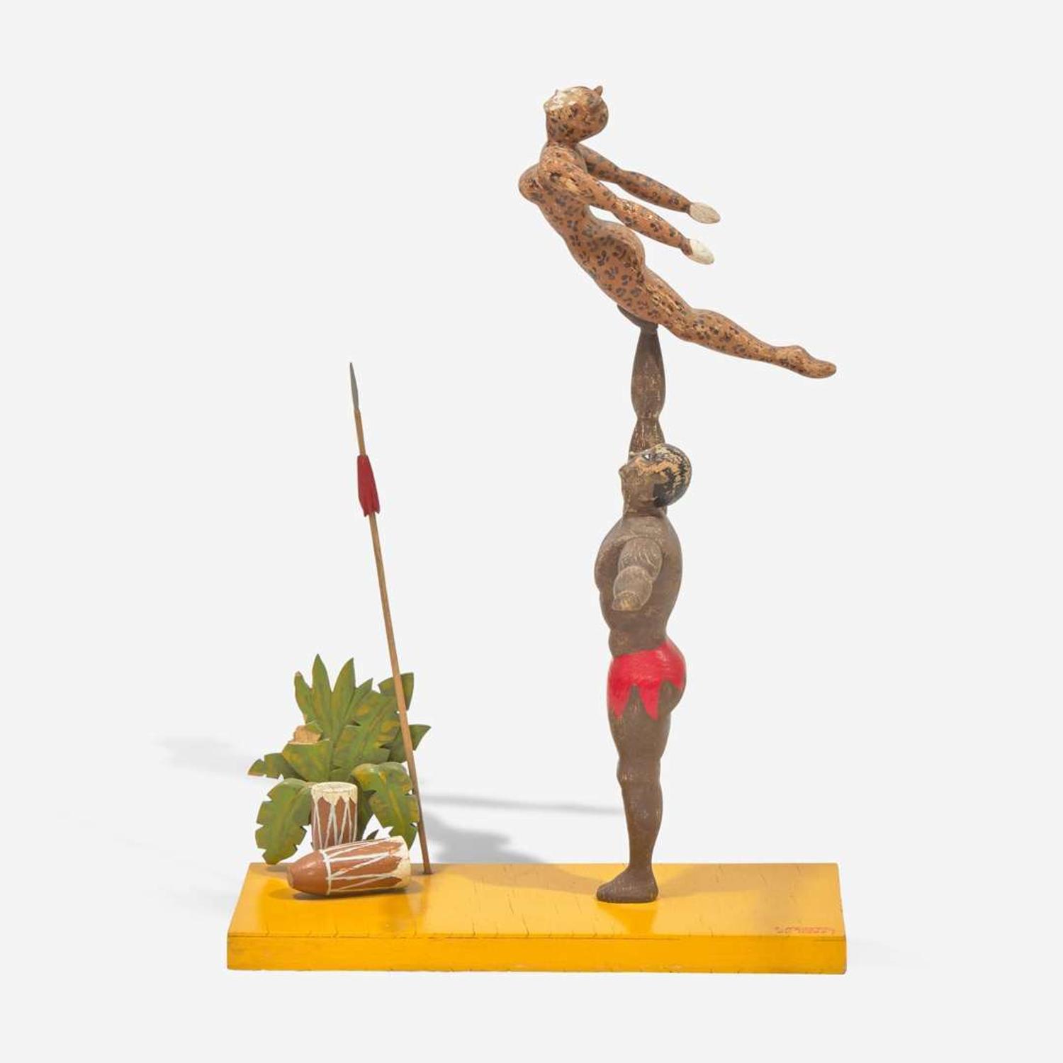 Roger Guit (French, 1899-1978) A Group of Five Carved and Painted Circus Act Dioramas
