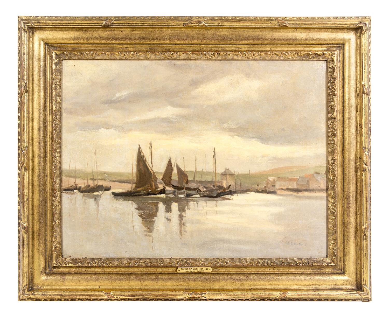 Robert Buchan Nisbet, (British, 1857-1942), Harbor Scene