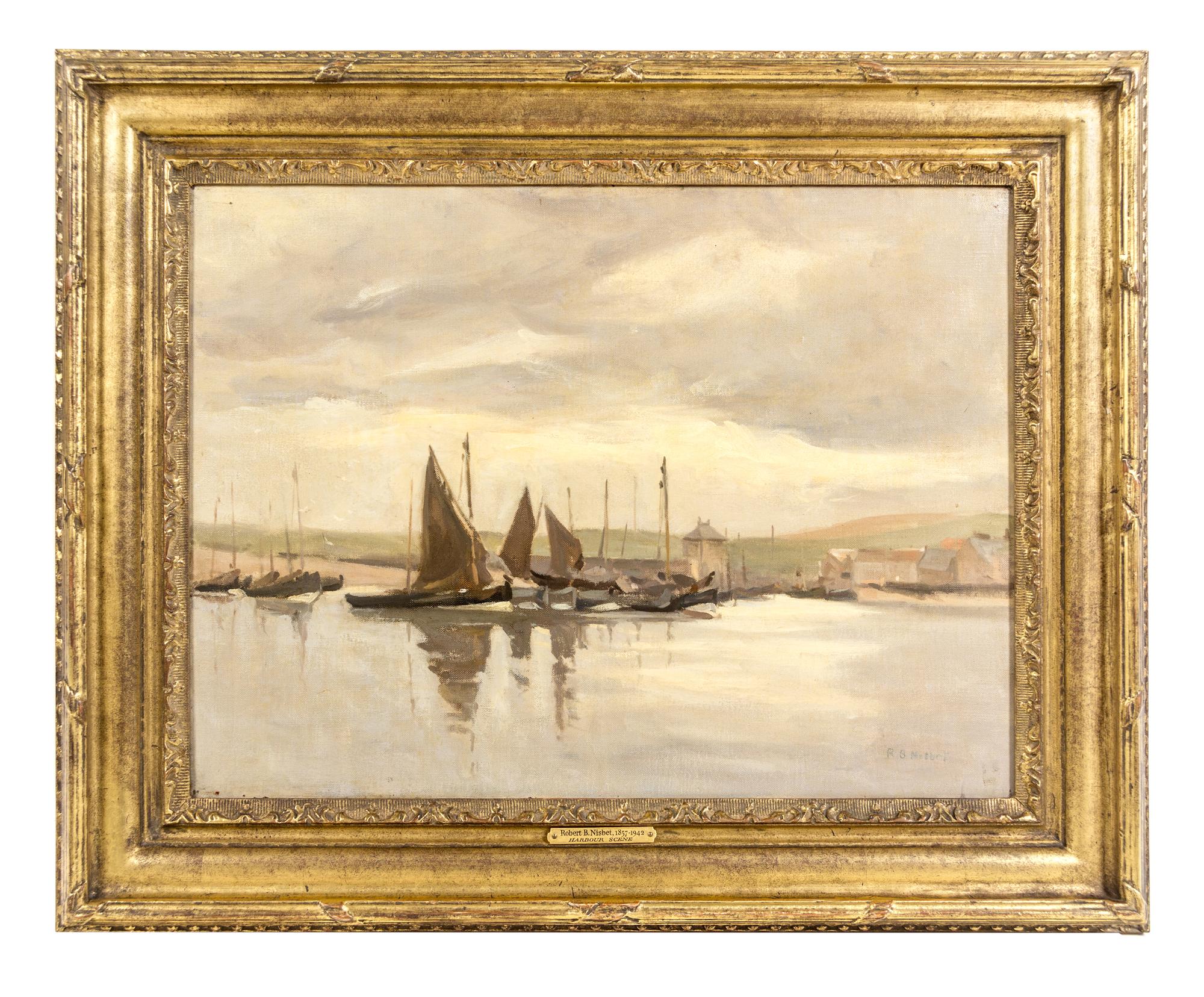 Robert Buchan Nisbet, (British, 1857-1942), Harbor Scene