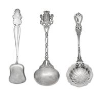 A Group of Three Russian Silver Flatware Serving Articles
