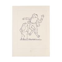 [Children's & Illustrated] Lobel, Arnold. Original Illustration of Frog and Toad