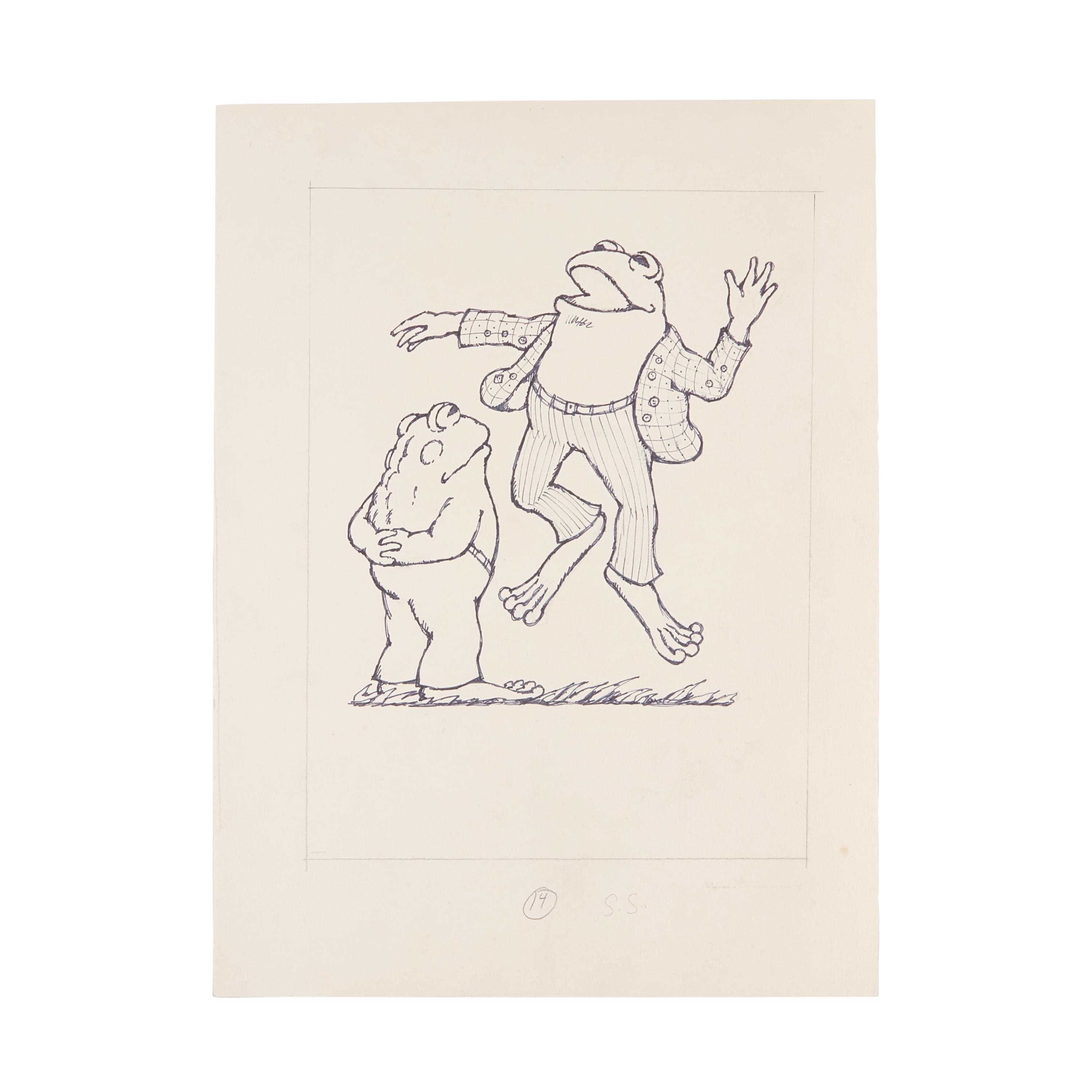 [Children's & Illustrated] Lobel, Arnold. Original Illustration of Frog and Toad