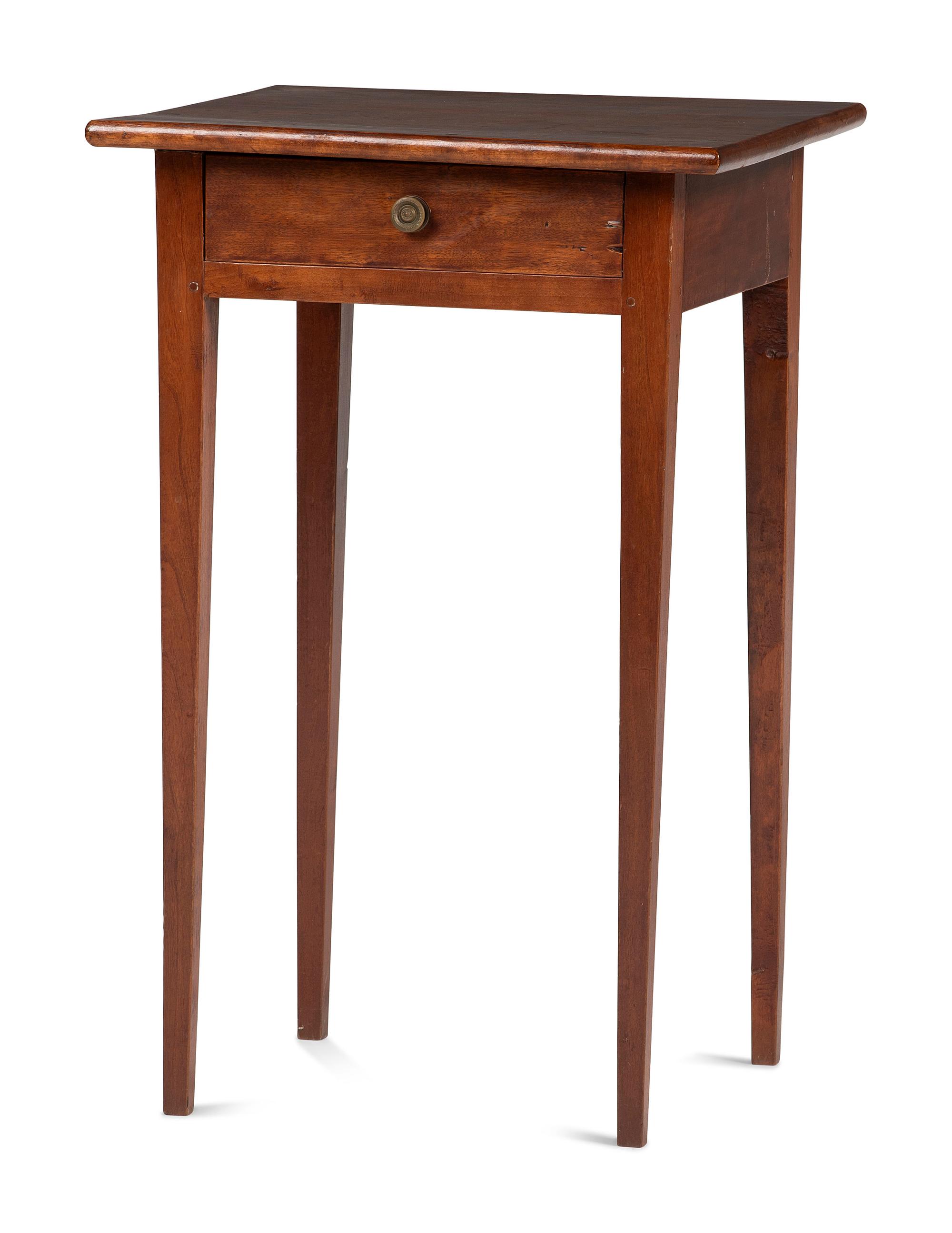 A Federal Cherrywood One-Drawer Work Table