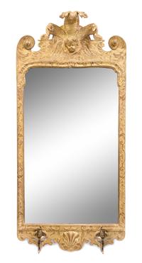 A George I Giltwood Girandole Mirror Height 38 1/4 x width 18 inches. — EARLY 18TH CENTURY