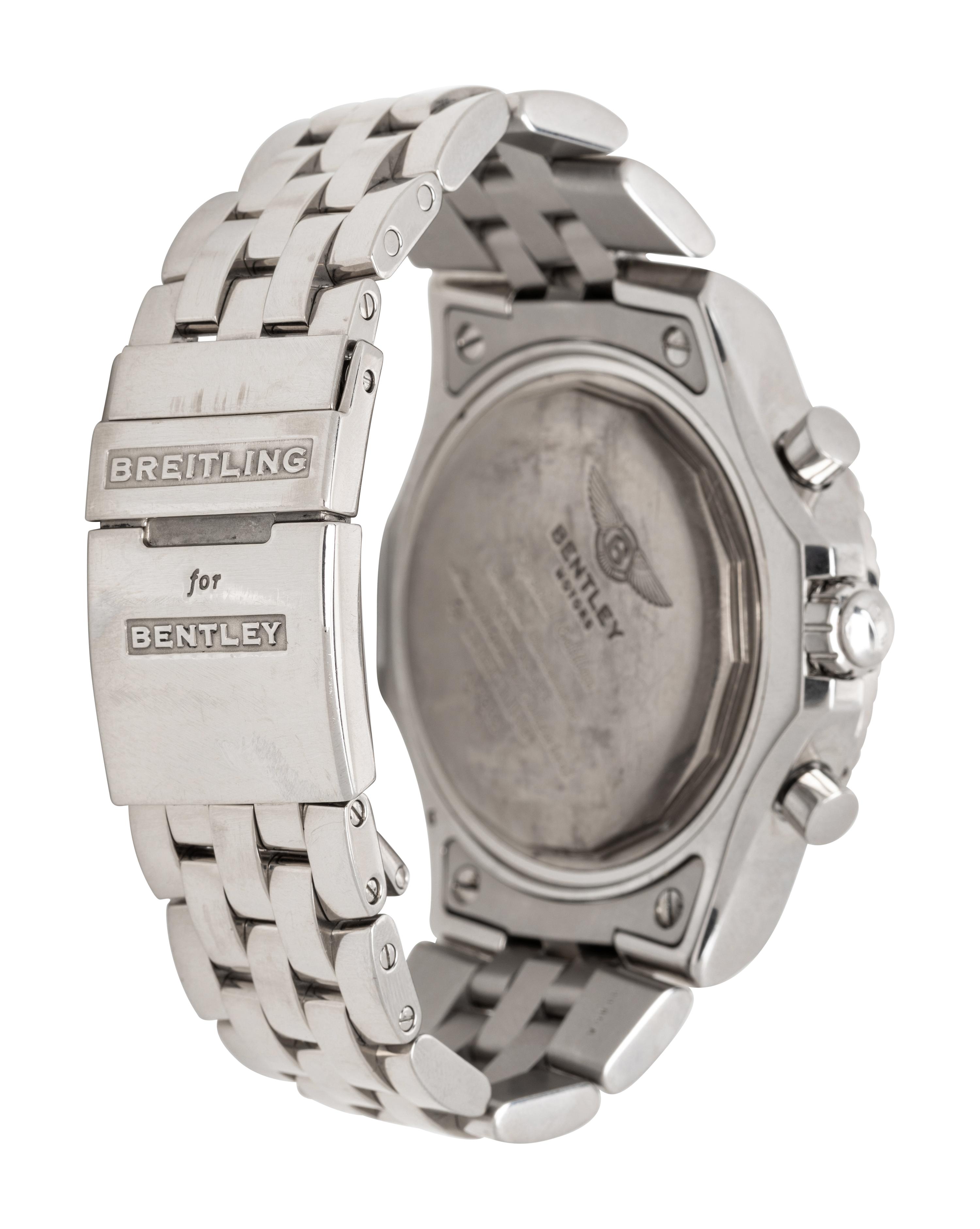 BREITLING, REF. A47362 STAINLESS STEEL 'BENTLEY GMT' SPECIAL EDITION WORLD TIME CHRONOGRAPH WATCH