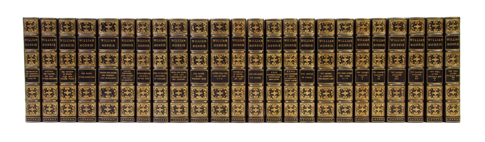 (BINDINGS) MORRIS, WILLIAM. Collected Works of William Morris. London/NY, 1910-1915. 24 vols. Limited ed.