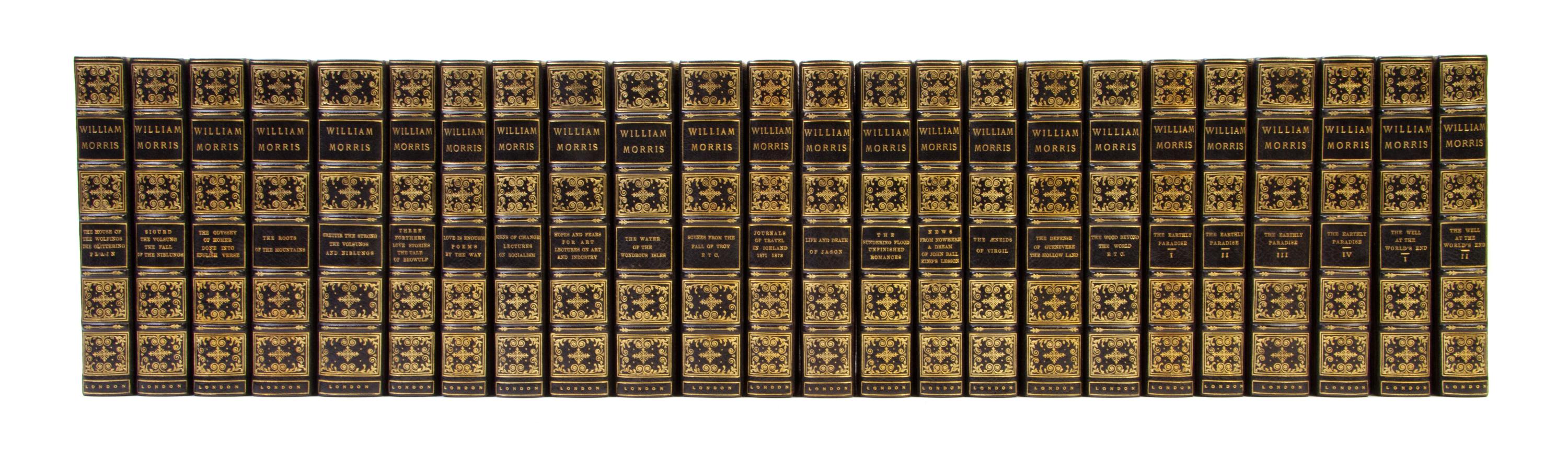 (BINDINGS) MORRIS, WILLIAM. Collected Works of William Morris. London/NY, 1910-1915. 24 vols. Limited ed.