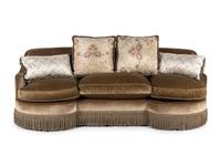 A Custom Velvet-Upholstered Reniform Sofa with Bullion Fringe