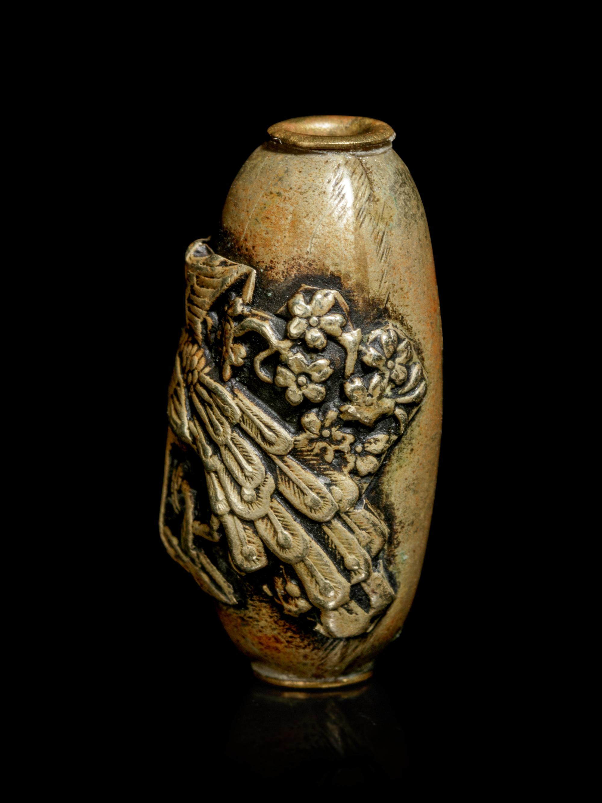 A Bronze Bead-Form Ojime