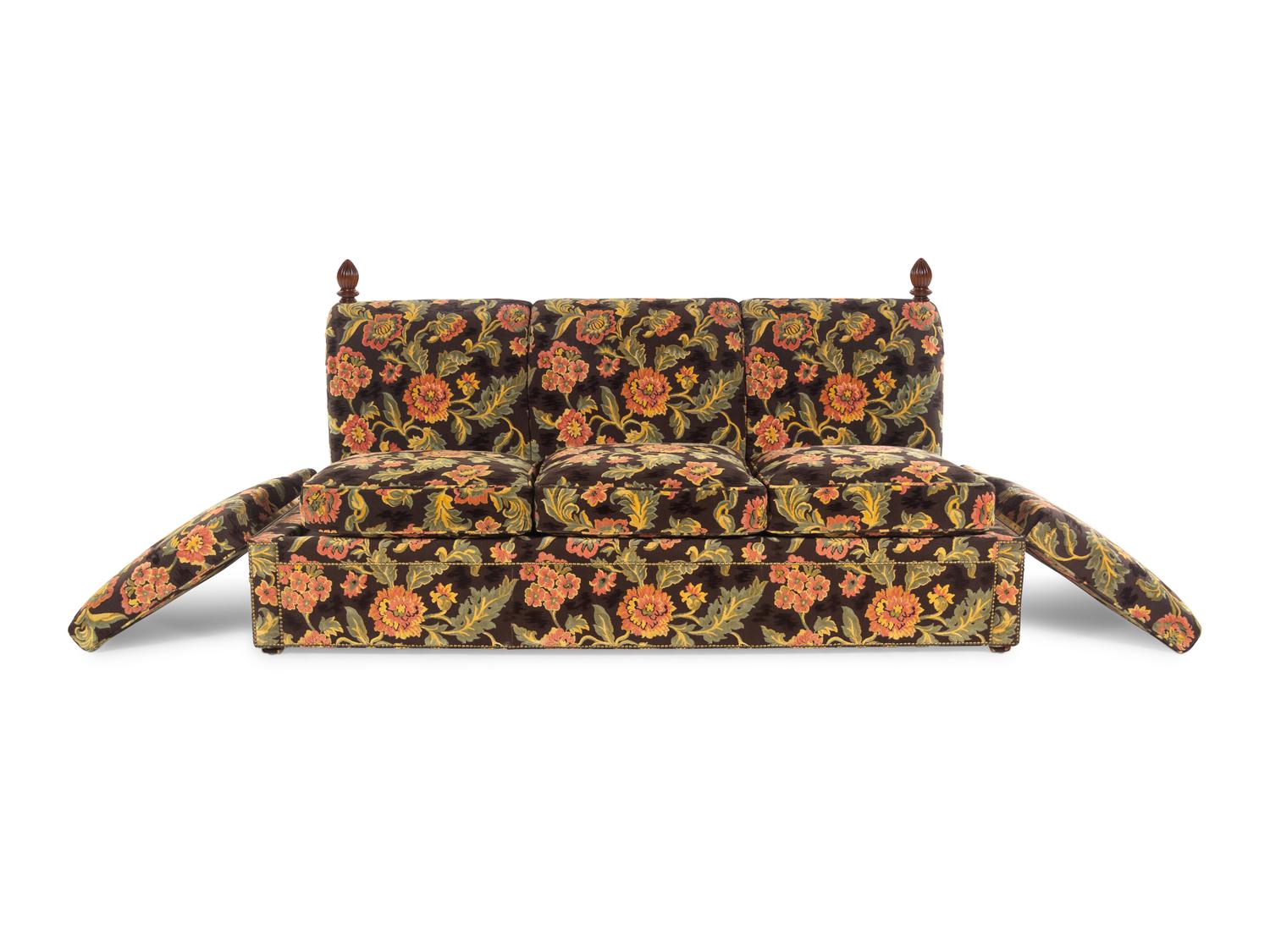 A Pair of Velvet-Upholstered Knole Sofas
