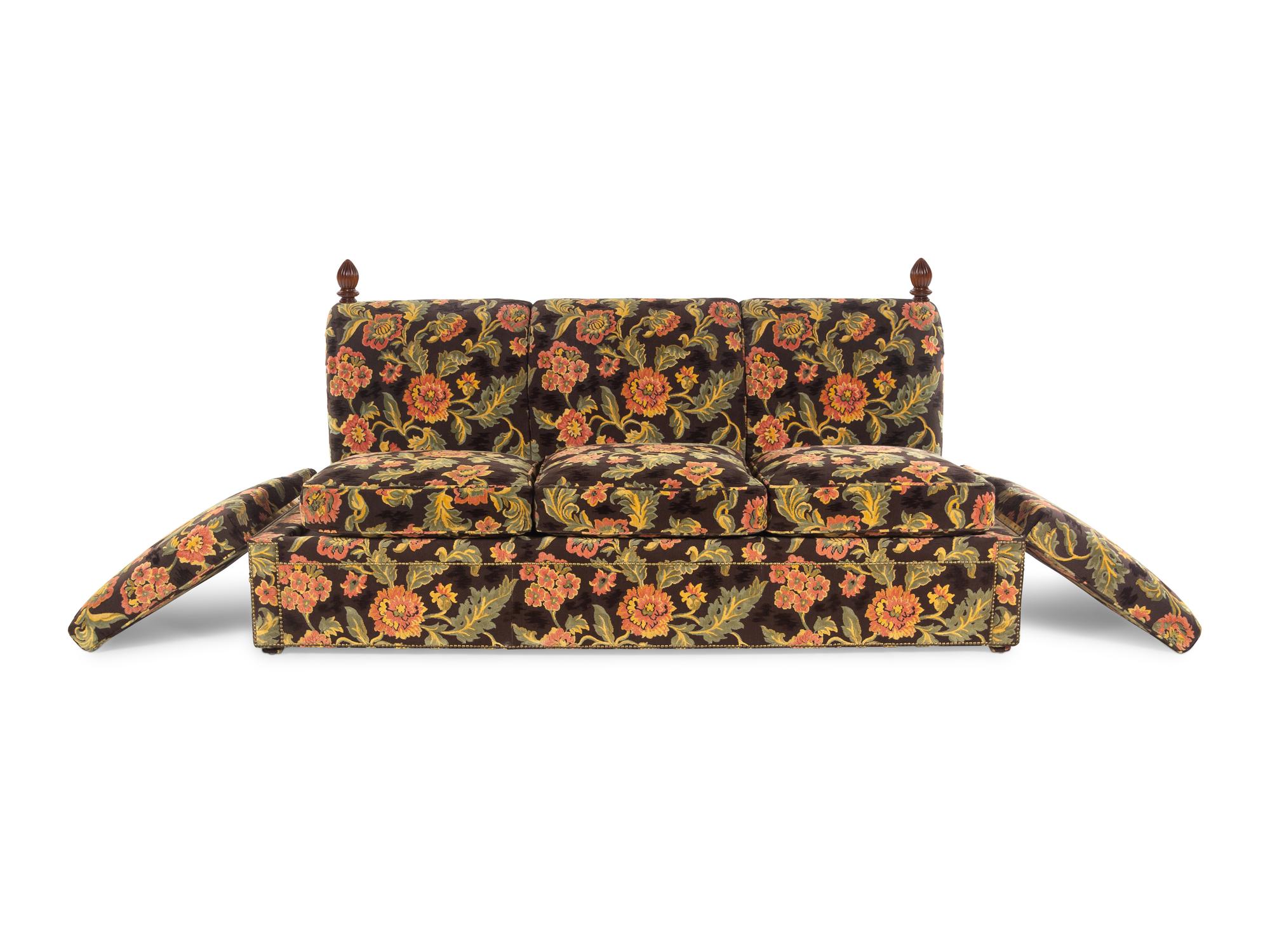 A Pair of Velvet-Upholstered Knole Sofas