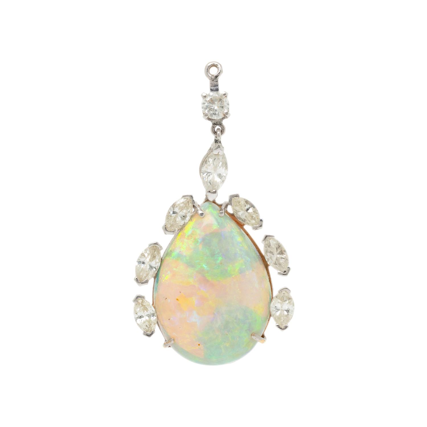 OPAL AND DIAMOND PENDANT
