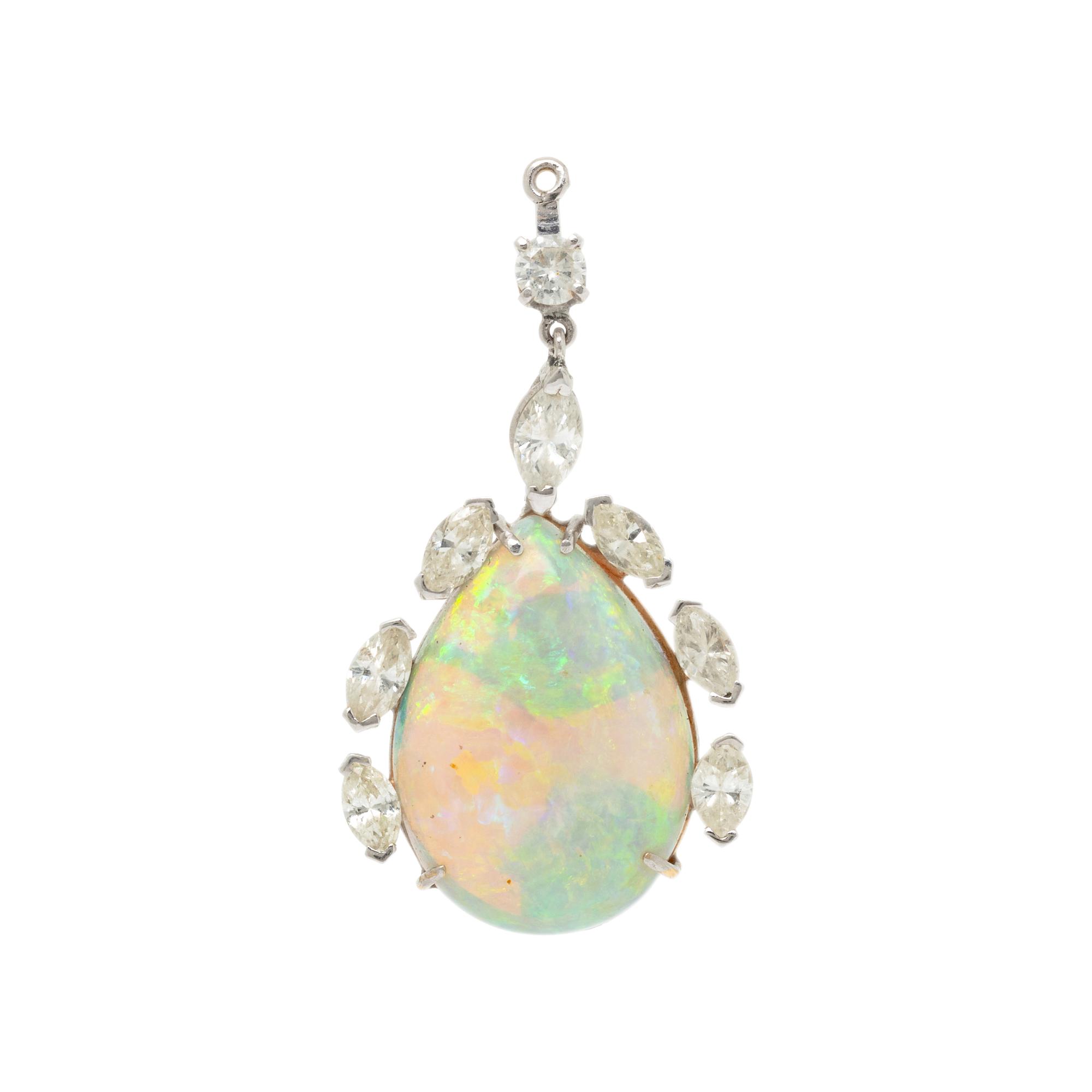 OPAL AND DIAMOND PENDANT