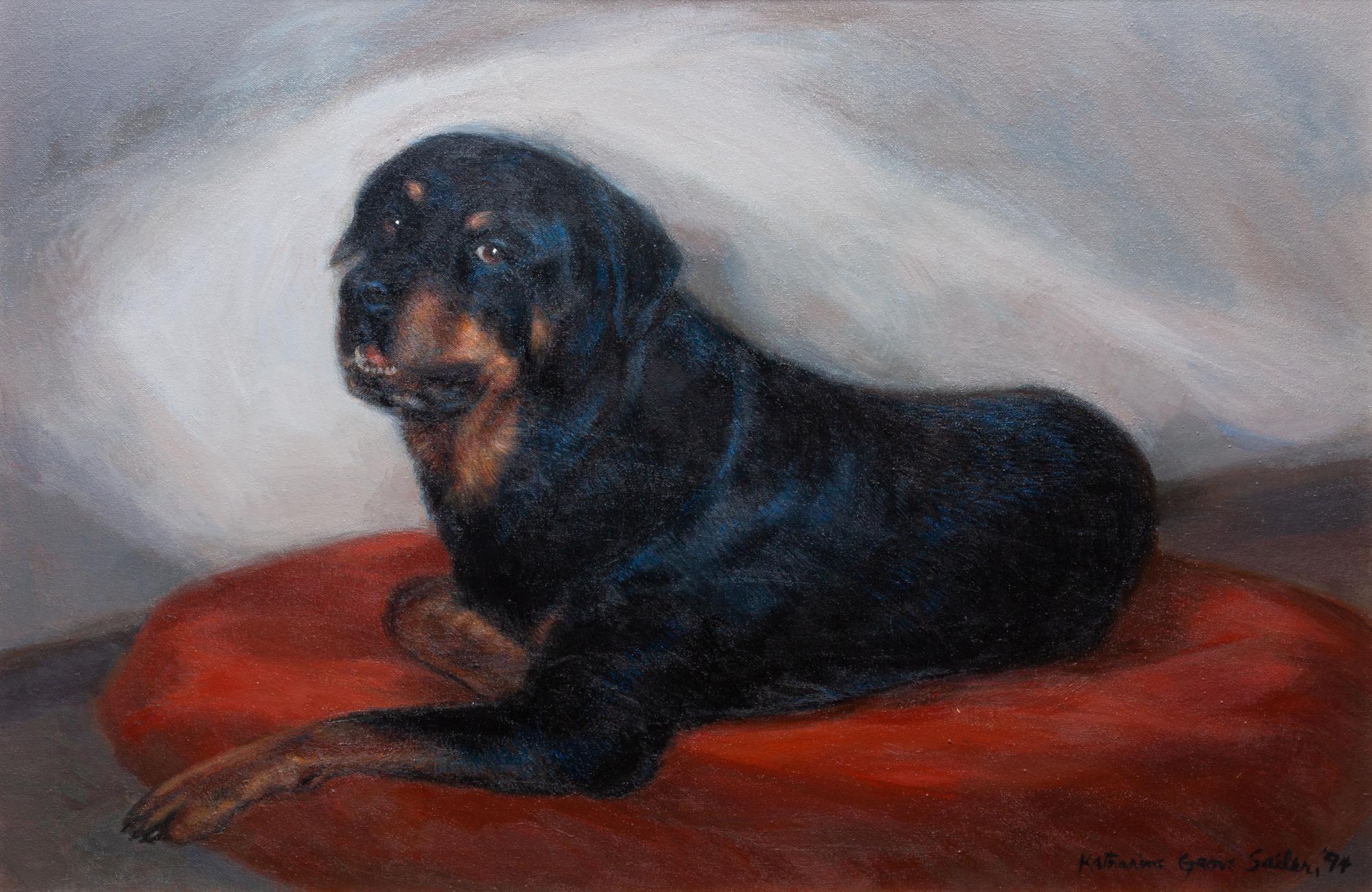 Three Rottweiler Paintings, , comprising Katherine Grove Sailer Anna Danzer Tilghman and Her Rottweiler, 1984 oil on canvas; Katherine