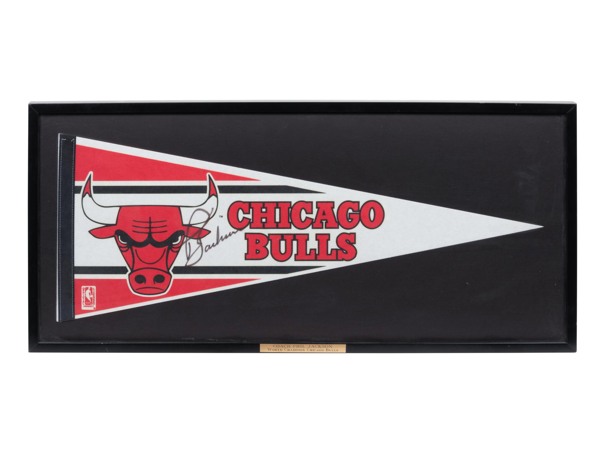 A Phil Jackson Signed Chicago Bulls Pennant,