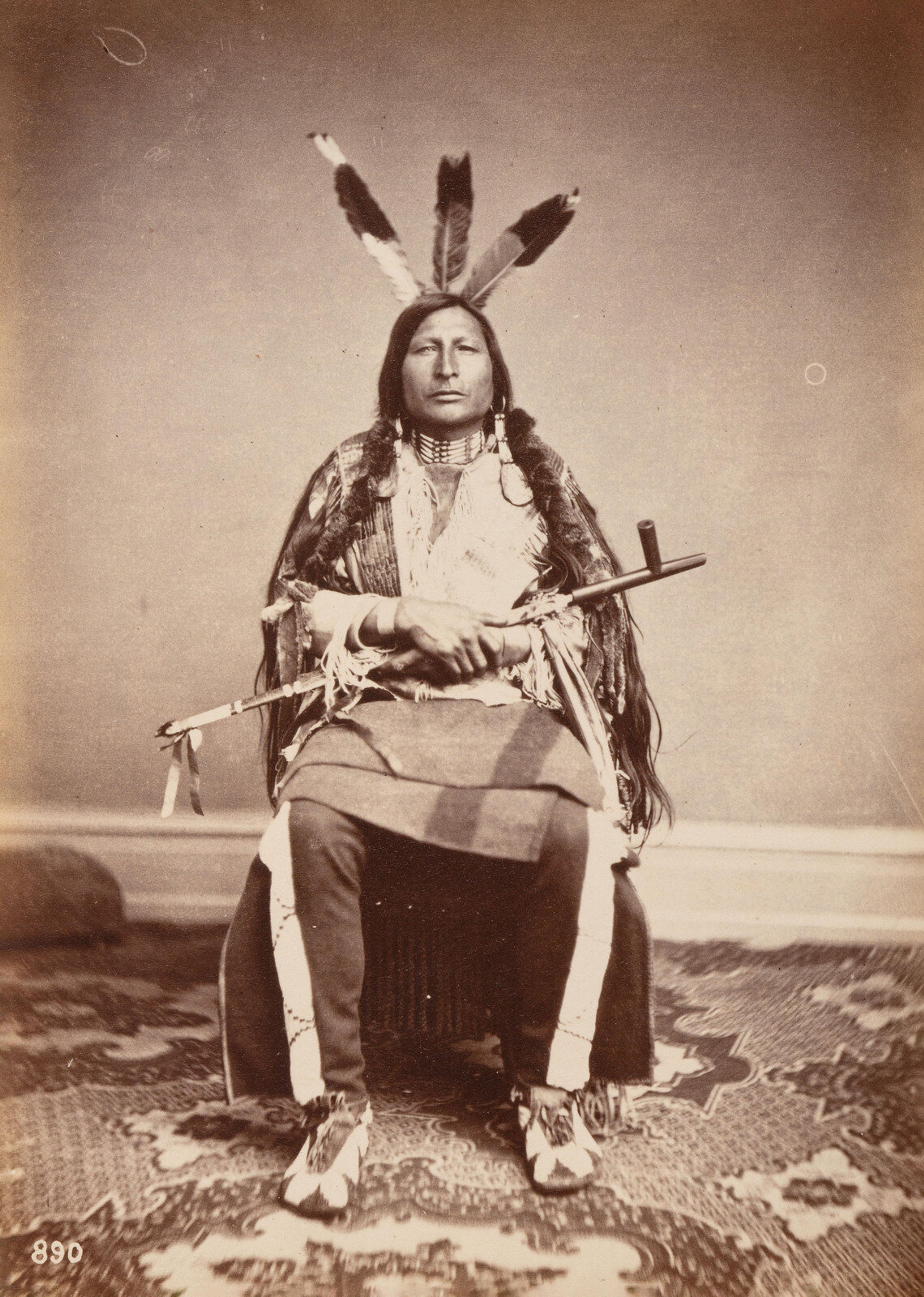[Shindler, Antonio Zeno (1823-1899), photographer]. Photograph of Iron Black Bird, Yankton Dakota. [Washington, D.C., 1867].