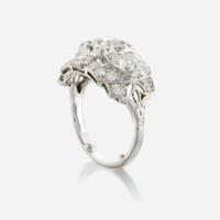 An Art Deco diamond and platinum ring