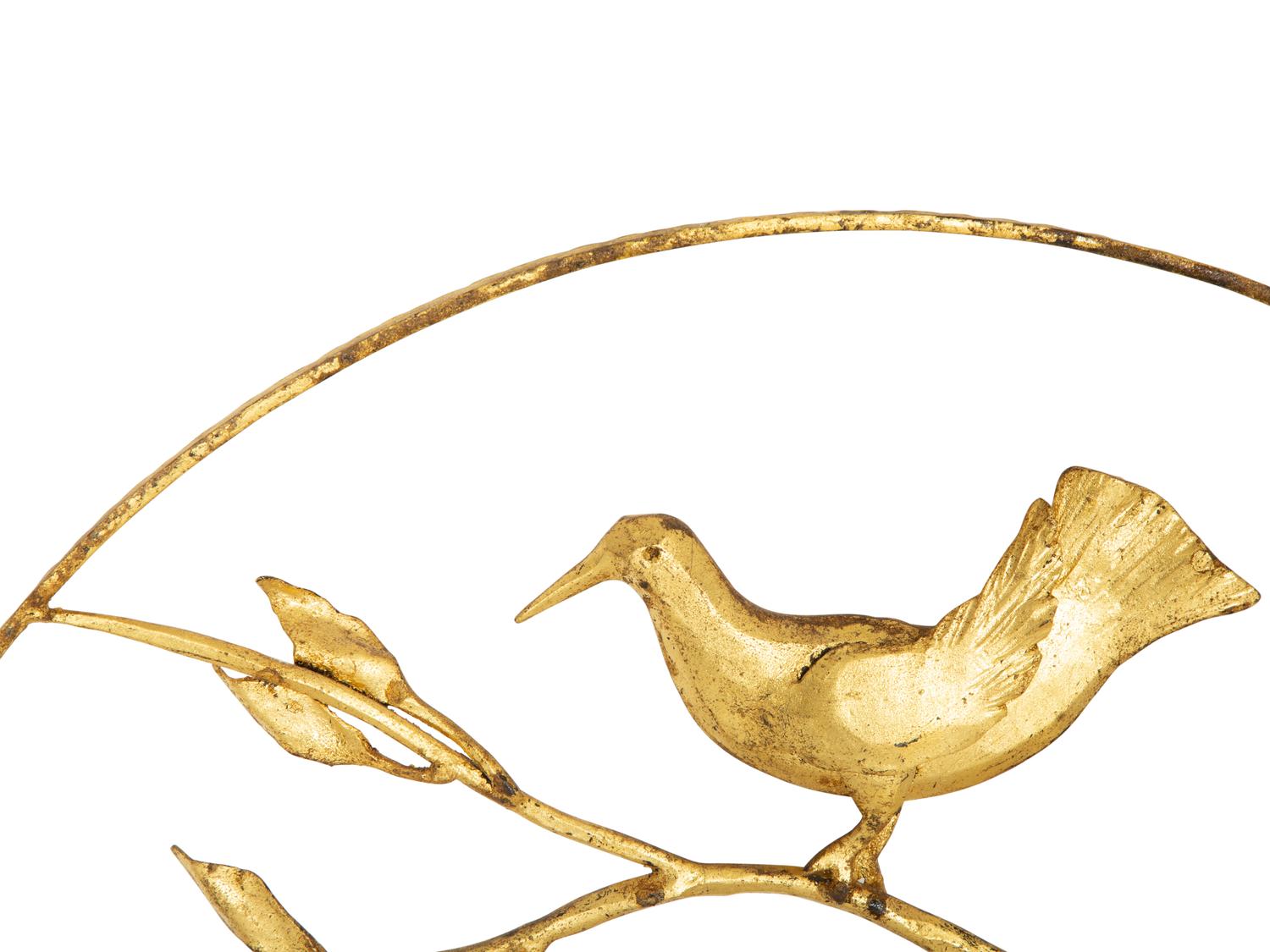 A Pair of Gilded Wrought Iron Demilune Transom Decorations