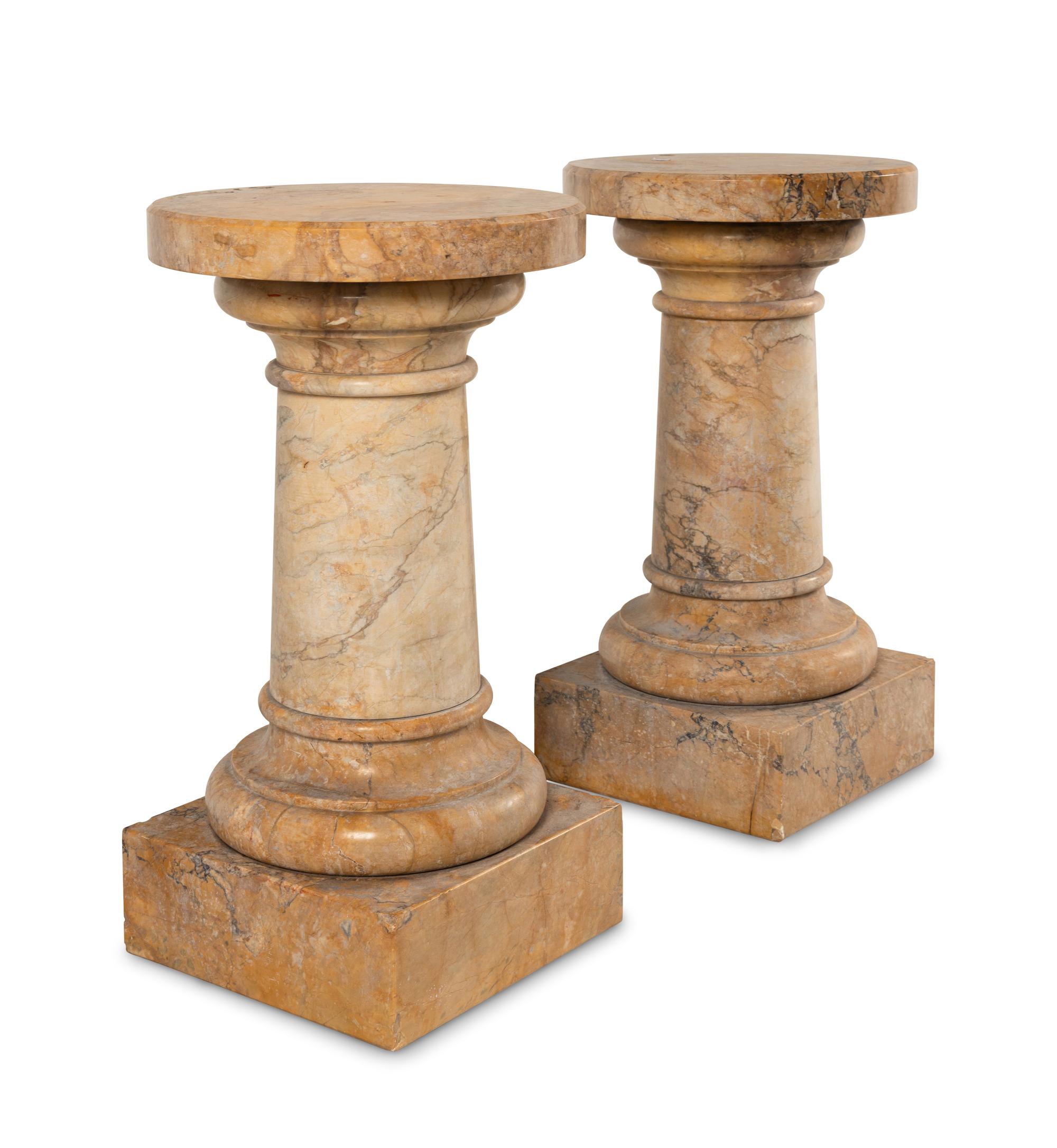 A Pair of Continental Marble Pedestals