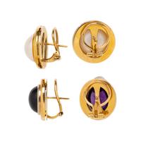 COLLECTION OF YELLOW GOLD EARCLIPS