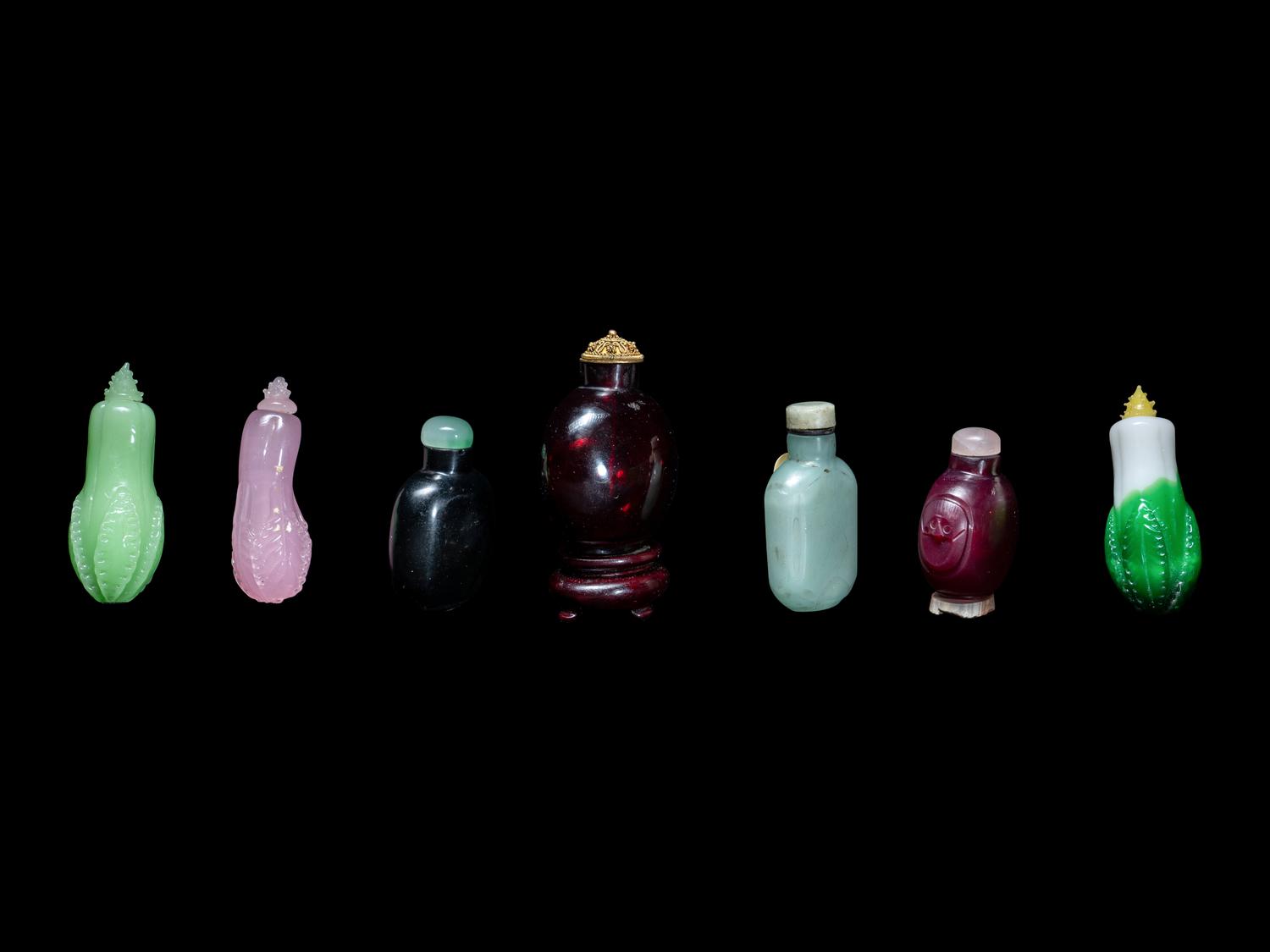 Seven Chinese Glass Snuff Bottles