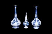 Three Chinese Blue and White Porcelain Vases