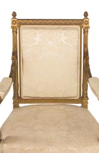 A Set of Four Louis XVI Style Giltwood Fauteuils