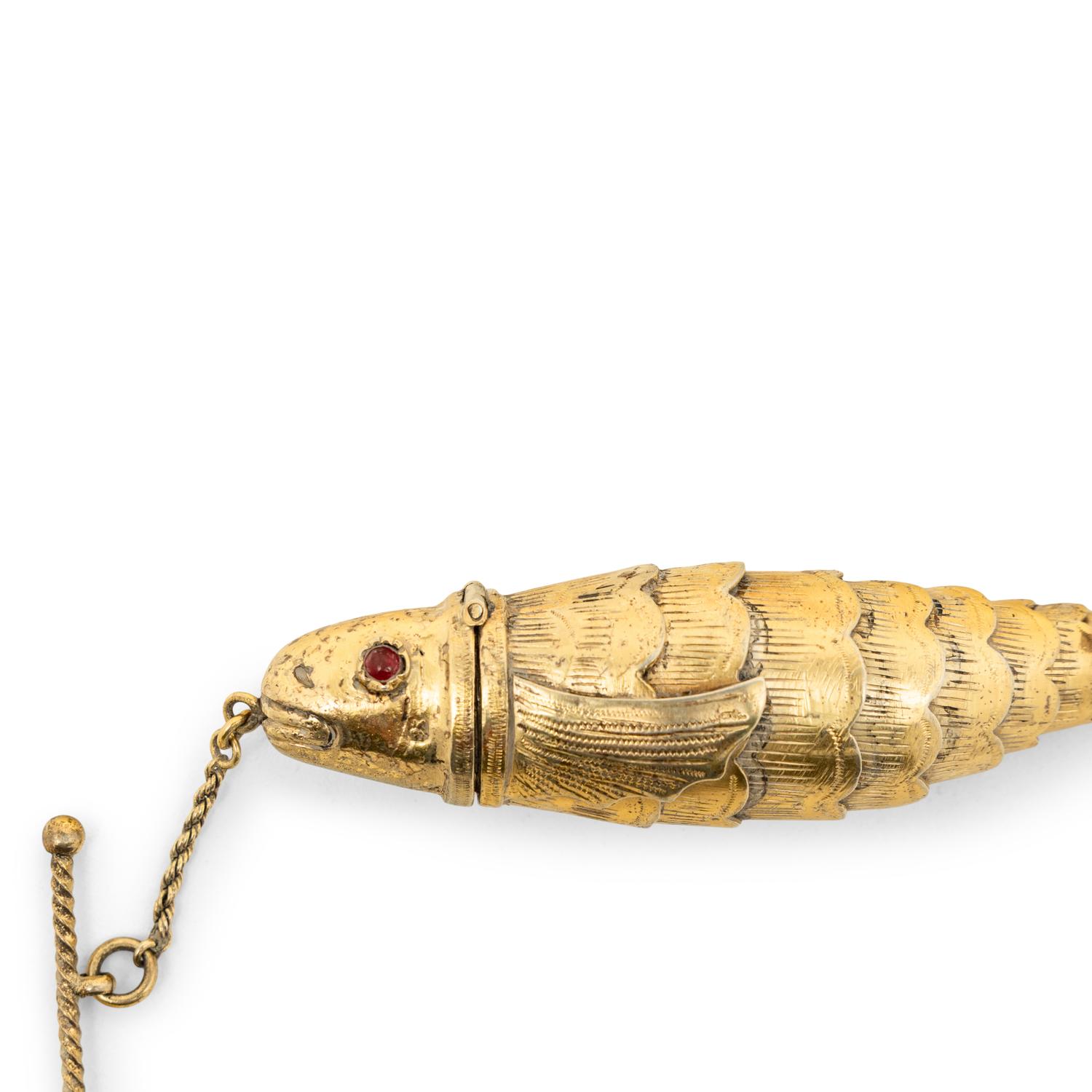A Dutch Silver-Gilt Articulated Fish