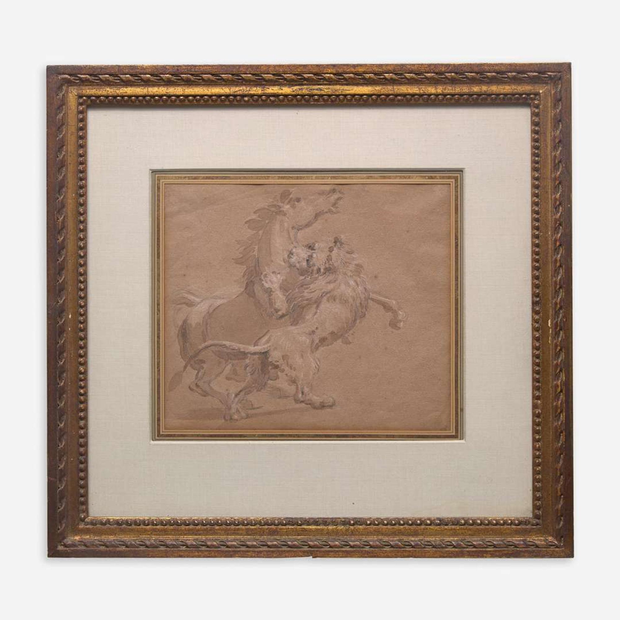 Attributed to Jean-Baptiste Oudry (French, 1686–1755) Lion Attaquant un Cheval